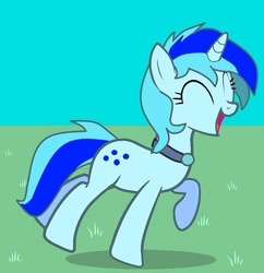 Size: 450x465 | Tagged: safe, artist:kenos, oc, oc only, oc:hoers, collar, grass, pony town, solo