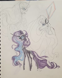 Size: 1304x1630 | Tagged: safe, artist:creeate97, nightmare rarity, pony, sketch, sketch dump, sketchbook, traditional art