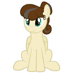 Size: 3000x3000 | Tagged: safe, artist:besttubahorse, oc, oc only, oc:vanilla bean, pegasus, pony, female, mare, mother, simple background, sitting, smiling, solo, transparent background, vector