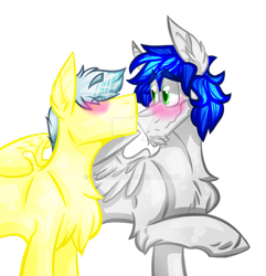 Size: 877x910 | Tagged: artist needed, safe, oc, oc only, pegasus, pony, gay, male, shipping, simple background, stallion, transparent background