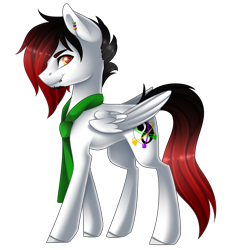 Size: 2622x2626 | Tagged: safe, artist:scarlet-spectrum, oc, oc only, pegasus, pony, clothes, male, scarf, simple background, smiling, solo, stallion, transparent background