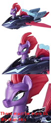 Size: 992x2408 | Tagged: safe, edit, tempest shadow, pony, unicorn, my little pony: the movie, armor, broken horn, female, guardians of harmony, horn, mare, misadventures of the guardians, text