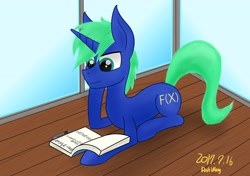 Size: 2048x1445 | Tagged: safe, artist:dash wang, oc, oc only, pony, unicorn, book, male, math, solo