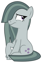 Size: 1263x1891 | Tagged: safe, artist:sketchmcreations, marble pie, earth pony, pony, rock solid friendship, :s, female, hair over one eye, mare, raised hoof, simple background, sitting, solo, transparent background, vector, wavy mouth