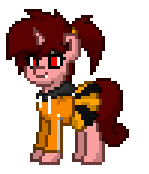 Size: 149x174 | Tagged: safe, artist:lavenderheart, oc, oc only, oc:lavenderheart, bat pony, pony, unicorn, cheerleader, clothes, cute, fearleader, middle school, pony town, ponytail, simple background, skirt, solo, trucker, white background