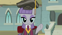 Size: 1920x1090 | Tagged: safe, screencap, maud pie, pony, rock solid friendship, graduation, graduation cap, hat, solo