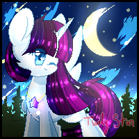 Size: 200x200 | Tagged: safe, artist:twily-star, oc, oc only, oc:twily star, alicorn, pony, female, mare, night, pixel art, solo