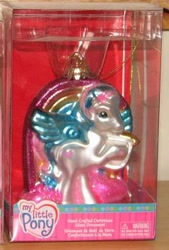 Size: 291x430 | Tagged: safe, star catcher, g3, christmas, harp, irl, merchandise, musical instrument, my little pony logo, ornament, photo, rainbow, solo