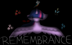 Size: 2200x1400 | Tagged: safe, artist:kenzieva, twilight sparkle, twilight sparkle (alicorn), alicorn, pony, black background, crying, cutie mark, female, floppy ears, immortality blues, mare, remembrance (audio drama), sad, simple background, solo, twilight will outlive her friends