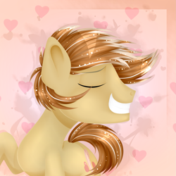 Size: 1861x1861 | Tagged: safe, artist:lixthefork, feather bangs, pony, hard to say anything, heart