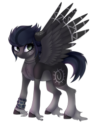 Size: 3321x4000 | Tagged: safe, artist:crazllana, oc, oc only, oc:kama, pegasus, pony, female, high res, mare, simple background, solo, spread wings, transparent background, unshorn fetlocks, wings