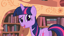 Size: 1280x720 | Tagged: safe, screencap, twilight sparkle, unicorn twilight, pony, unicorn, lesson zero, butt, female, golden oaks library, mare, plot, solo, twibutt