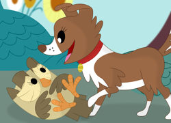 Size: 3562x2568 | Tagged: safe, artist:porygon2z, owlowiscious, winona, dog, brown coat, collar, female