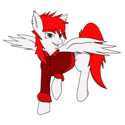 Size: 1024x1024 | Tagged: safe, artist:castlemaid, oc, oc only, oc:opera, pegasus, pony, browser ponies, female, flannel, mare, opera (browser), red mane