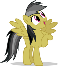 Size: 843x948 | Tagged: safe, daring do, pony, happy, missing accessory, missing cutie mark, wings