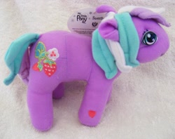 Size: 836x662 | Tagged: safe, sweetberry, g3, hasbro, hunter leisure, irl, my little pony logo, photo, plushie, solo