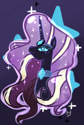 Size: 400x600 | Tagged: safe, artist:mikenlos, nightmare rarity, pony, bust, gradient background, solo