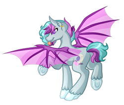 Size: 4509x3843 | Tagged: safe, artist:amazing-artsong, oc, oc only, oc:sweet tooth, bat pony, pony, absurd resolution, male, plot, simple background, solo, stallion, tongue out, transparent background