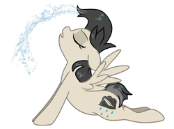 Size: 2500x1848 | Tagged: safe, artist:lostinthetrees, oc, oc only, oc:storm feather, pegasus, pony, eyes closed, female, floppy ears, mare, simple background, solo, spread wings, transparent background, wet mane