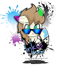 Size: 5484x6162 | Tagged: safe, artist:tonystorm12, oc, oc only, oc:inkie hoof, pegasus, pony, absurd resolution, badge, glasses, hipster, ink, simple background, solo, transparent background