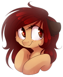 Size: 1024x1254 | Tagged: safe, artist:starlyflygallery, oc, oc only, earth pony, pony, blushing, bust, colored pupils, female, floppy ears, mare, portrait, simple background, solo, transparent background