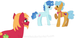 Size: 1600x804 | Tagged: safe, artist:ipandacakes, big macintosh, party favor, twisty pop, pony, older, partypop, simple background, transparent background