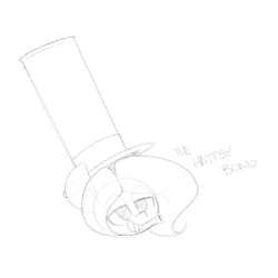 Size: 692x692 | Tagged: safe, artist:quarantinedchaoz, oc, oc only, oc:hattsy, bong, hat, lidded eyes, monochrome, open mouth, solo, top hat