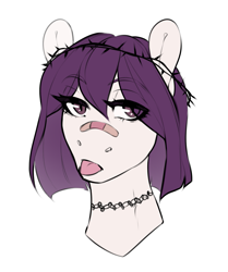 Size: 895x1073 | Tagged: safe, oc, oc only, bandaid, bust, mlem, portrait, solo, tongue out