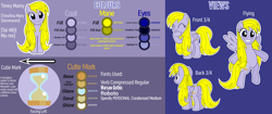 Size: 7179x3029 | Tagged: safe, artist:parclytaxel, artist:timeymarey007, oc, oc only, oc:timey marey, pegasus, pony, .svg available, absurd resolution, cutie mark, female, mare, reference sheet, solo, vector