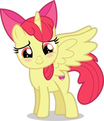 Size: 4305x5000 | Tagged: safe, artist:limedazzle, apple bloom, alicorn, pony, absurd resolution, alicornified, bloomicorn, blushing, cute, cutie mark, female, filly, race swap, solo, the cmc's cutie marks