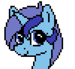 Size: 496x458 | Tagged: safe, oc, oc only, oc:spacelight, pony, unicorn, bust, female, mare, pixel art, portrait, simple background, smiling, solo, transparent background