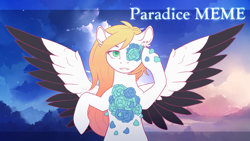 Size: 1024x576 | Tagged: safe, artist:kseniyart, oc, oc only, oc:ember, pegasus, pony, animation meme, female, flower, mare, meme, solo