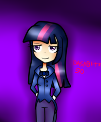 Size: 500x603 | Tagged: safe, artist:dashblitz90-fonnie, twilight sparkle, human, female, humanized, solo