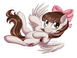 Size: 1024x768 | Tagged: safe, artist:novaintellus, oc, oc only, oc:jennabun, pegasus, pony, bow, female, hair bow, mare, solo