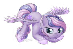 Size: 1024x686 | Tagged: safe, artist:novaintellus, oc, oc only, oc:purple blossom, pegasus, pony, female, mare, solo