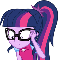 Size: 3000x3116 | Tagged: safe, artist:uponia, sci-twi, twilight sparkle, equestria girls, movie magic, spoiler:eqg specials, .svg available, clothes, female, glasses, simple background, solo, transparent background, vector