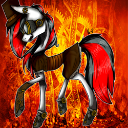 Size: 3000x3000 | Tagged: safe, artist:verimors, oc, oc only, pony, solo, steampunk