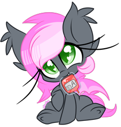 Size: 2500x2627 | Tagged: safe, artist:starlightlore, oc, oc only, oc:heartbeat, bat pony, pony, blood, cute, female, filly, solo, wingding eyes