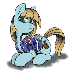 Size: 1148x1104 | Tagged: safe, artist:thebirdiebin, oc, oc only, earth pony, pony, female, medic, red cross, simple background, solo, transparent background