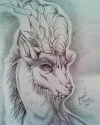 Size: 750x937 | Tagged: safe, artist:janadashie, discord, awesome, epic, realistic, solo, traditional art