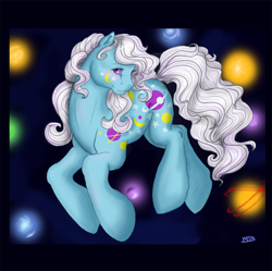 Size: 600x597 | Tagged: safe, artist:silvermoonbreeze, night glider (g1), g1, solo, space, space pony, twice as fancy ponies