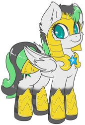 Size: 1579x2308 | Tagged: safe, artist:sapphfyr, oc, oc only, oc:emerald bolt, armor, helmet, solo