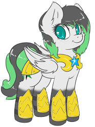 Size: 1721x2315 | Tagged: safe, artist:sapphfyr, oc, oc only, oc:emerald bolt, armor, solo