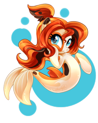 Size: 900x1125 | Tagged: safe, artist:jadedjynx, oc, oc only, merpony, cute, koi, simple background, smiling, solo, transparent background