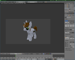 Size: 1280x1024 | Tagged: safe, oc, oc only, oc:littlepip, pony, unicorn, fallout equestria, 3d, blender, fanfic, female, horn, linux, low poly, mare, pipbuck, solo