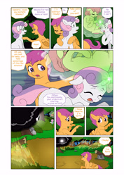 Size: 5784x8176 | Tagged: safe, artist:jeremy3, apple bloom, scootaloo, sweetie belle, pony, comic:everfree, absurd resolution, comic, cutie mark crusaders