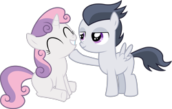 Size: 5931x3769 | Tagged: safe, artist:dervonnebenaan, artist:meandmyideas, rumble, sweetie belle, .svg available, absurd resolution, male, rumbelle, shipping, simple background, smiling, straight, transparent background, vector