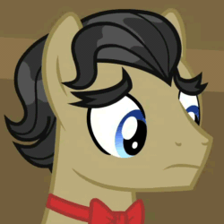 Size: 491x491 | Tagged: safe, screencap, filthy rich, earth pony, pony, where the apple lies, animated, bowtie, cute, do not want, filthybetes, gif, male, nervous, solo, stallion, younger