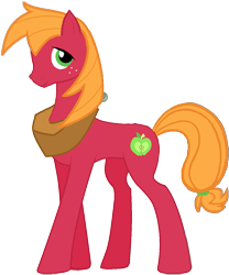 Size: 621x745 | Tagged: safe, artist:totallynotabronyfim, big macintosh, macareina, earth pony, pony, female, mare, rule 63, simple background, solo, transparent background, yoke