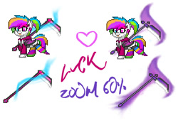 Size: 882x610 | Tagged: safe, artist:banned, artist:lvck, oc, oc only, magic weapon, pony town, project, weapon